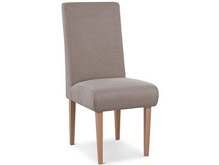 CAVADORE Esszimmerstuhl Kira / Polsterstuhl für Küche, Esszimmer oder Wohnküche / Passend zur Küchengarnitur Kira / Leichte Fleckenentfernung dank Soft Clean / 48 x 103 x 62 / Flachgewebe: Hellgrau