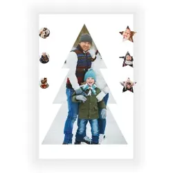 Weihnachtskarte: Tannenbaum mit Fotos in Weiß