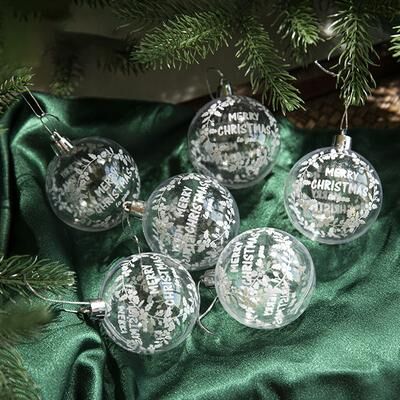 Top Demand Picks Christmas Tree Decoration, Transparent Painted Christmas Ball, White Snowball Pendant, Home Decor b