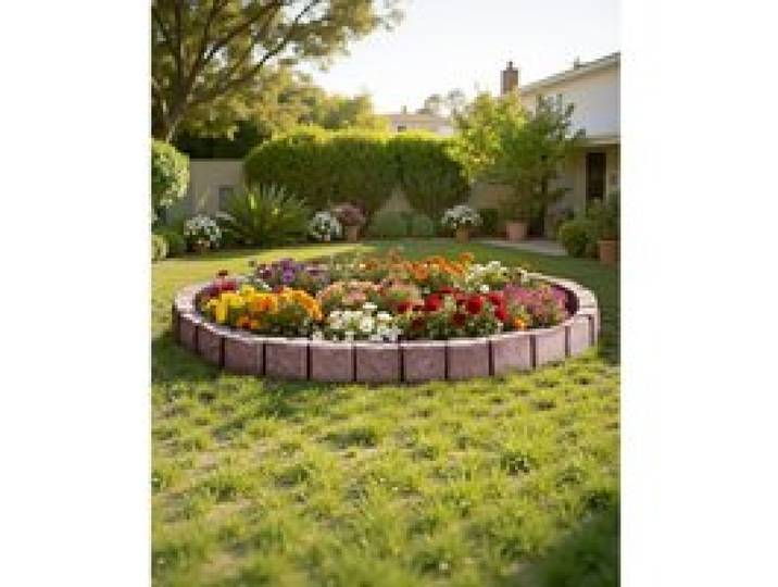 VEVOR Bordure de Jardin en Fausse Pierre, 1190x100x155 mm, Bordure de Pelouse Réaliste, Conception Modulaire, Taille d'Une Brique, avec Pointes Ancrage, Résistante à Décoloration, pour Allées, Marron