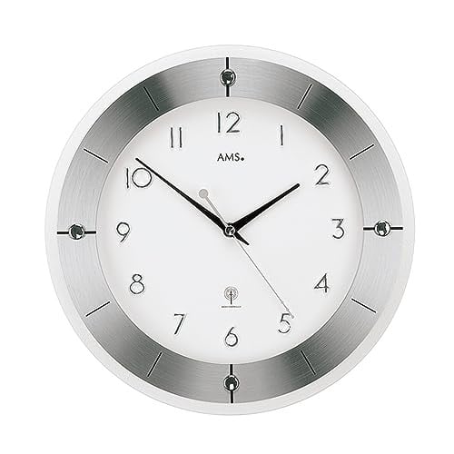AMS Uhrenfabrik Radio Controlled Wandklok - Zilver - Rond - Analoog