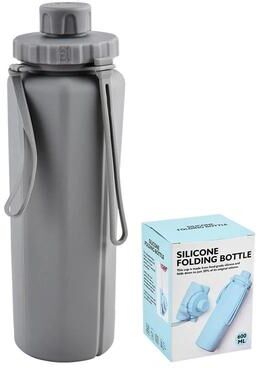 Uplifted Finds 600ML High Performance Collapsible Silicone Water Bottle gray