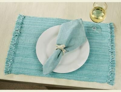 Park Designs Casual Classics Placemats Set of Four, Set of Four, Aqua
