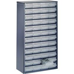 RAACO Kleinteilemagazin B306xT150xH552mm galvanisiertes Stahlbl.48 Schubl.PP 137393