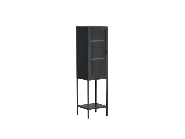 Vitrine Tero - in Schwarz mit Glasfront - Schwarz - Luxusbetten24