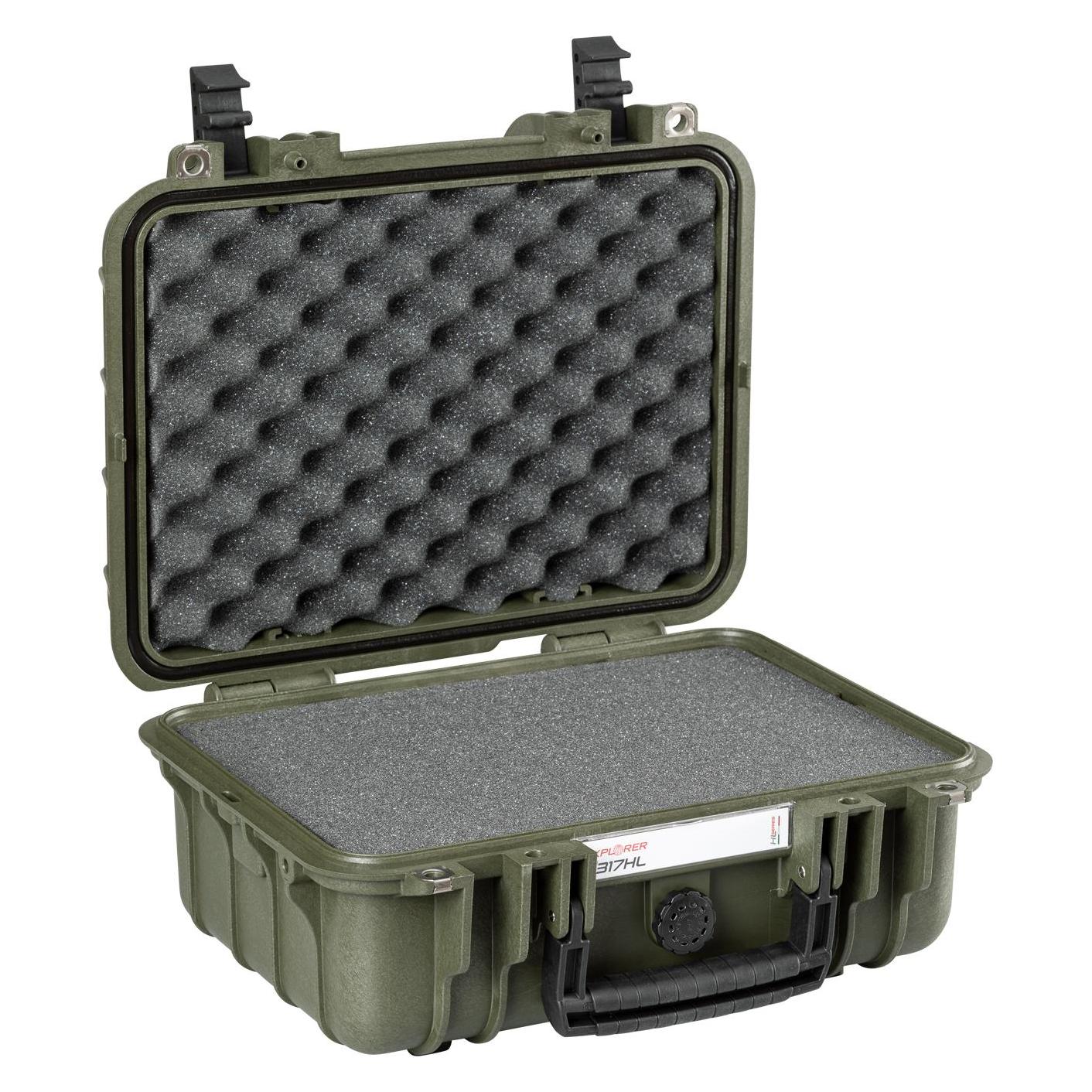 Explorer Cases 3317HL Koffer Grün mit Schaumstoff (Fotokoffer, 13.10 l) (3317HL.G)