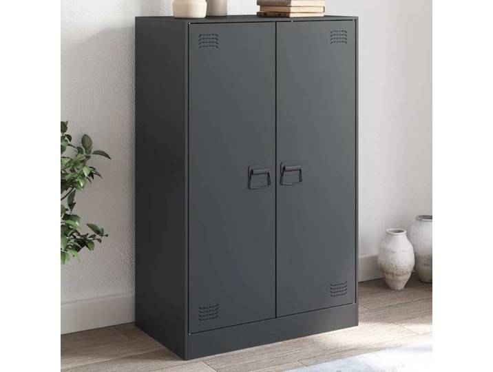 Buffet/Placard/Commode - 1 PC - pour Salon/Cuisine - anthracite 67x39x107 cm - acier A8118