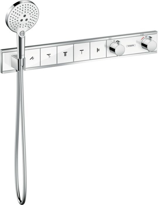 Hansgrohe RainSelect Brausethermostat 15358400 chrom-weiss, für 5 Verbraucher