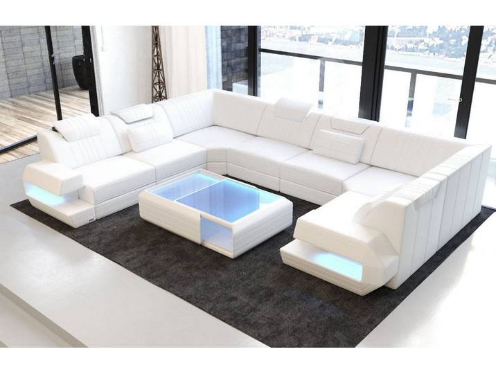 Designsofa Ragusa U-Form aus Leder