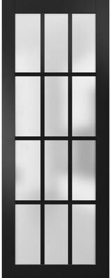 SARTODOORS Felicia 3312 Black Matte Wood Door Slab with Frosted Glass