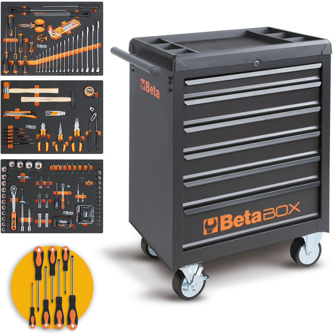 Beta BW C04BOX-A VU carrello 6 cassetti completo di 196 utensili