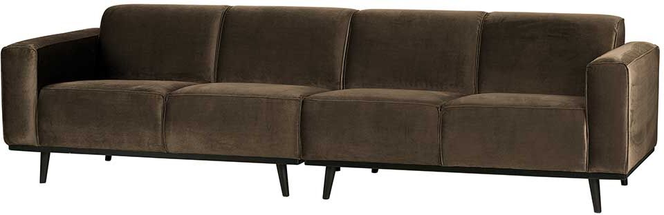 Pharao24.de Retro Couch in Taupe Samt Federkern