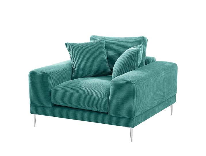Fauteuil Kelson Vert Velours côtelé Poppy 121 x 90 x 126cm