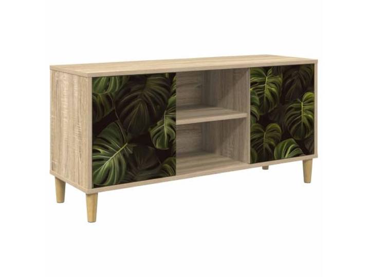 GKMBCVDFR TV-Schrank ELBURG 102 x 33 x 50 cm Sonoma Holzwerkstoff Lowboard Stabile Holzwerkstoff-Konstruktion, offene Fächer, erhöhte Füße, pflegeleichte Oberfläche, einfacher Aufbau