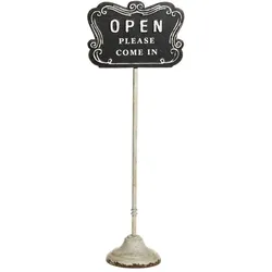 Chic Antique Schild Open, 70,5x25,5x15 cm