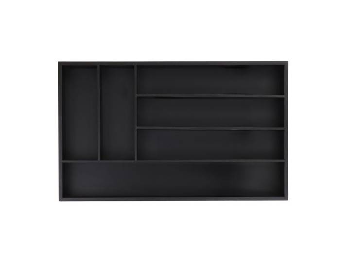 Relaxdays Range-couverts noir avec 6 compartiments