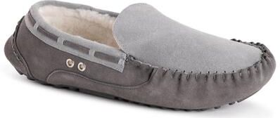 MUK LUKS Everett Moccasin Slipper - Mens 12 Grey Slipper Medium