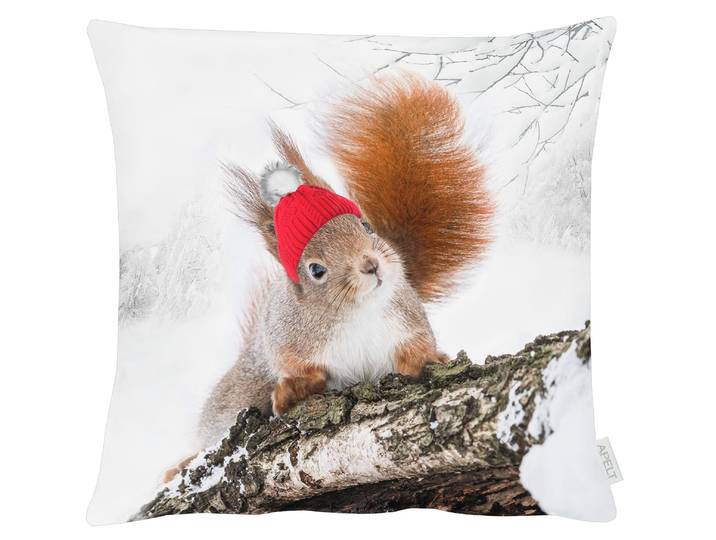 Dekokissen APELT 3702 , weiss (weiß, bedruckt), B:46cm L:46cm, Baumwolle, Polyester, Dekokissen_Sitzkissen_Kissenhüllen, Dekokissen
