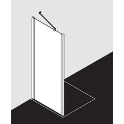 Kermi Liga Seitenwand LITWD09320VAK 93x200cm, silber hochglanz, ESG klar, auf Duschplatz