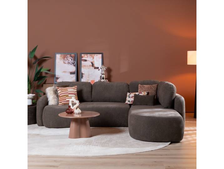 Bronx71 Ecksofa Vienna Chenille braun rechts