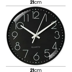 Avizar, Wanduhr, Leise Wanduhr 21 cm Büro oder Wohnzimmer (21 cm)