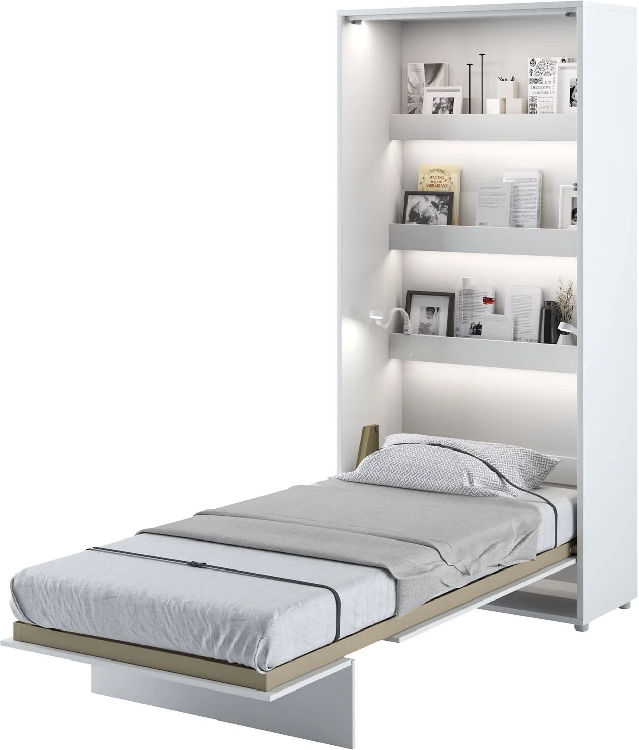 garneroarredamenti Letto a scomparsa verticale 90x200 cm singolo bianco Camelio