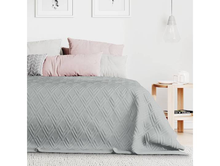 Tagesdecke 220 x 240cm Grau/Silber Webstoff