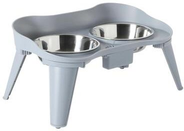 Gibson Home 2 pc 12oz Stainless Steel Pet Bowl w/ PP Stand in Blue