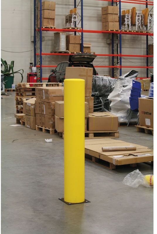 B2B Partner Schützender Stahlpfosten MAXI, Durchmesser 114 mm, Gelb