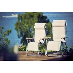 Gartenliege Movida Soft XXL von Fiam aus Aluminium, modern und stufenlos verstellbar, Natur