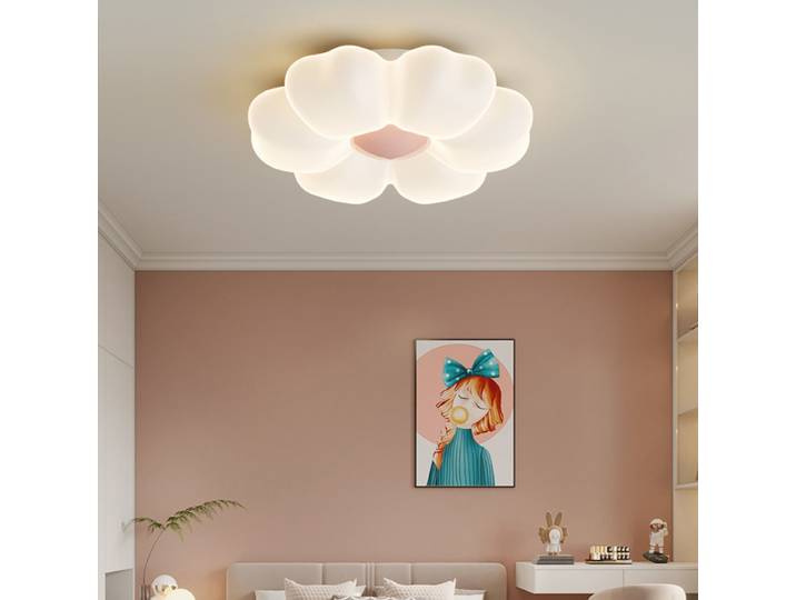 Plafonnier Led Style crème pour chambre à coucher, design de fleurs romantiques, chambre d'enfant, Protection des yeux Simple, éclairage de décoration pour la maison