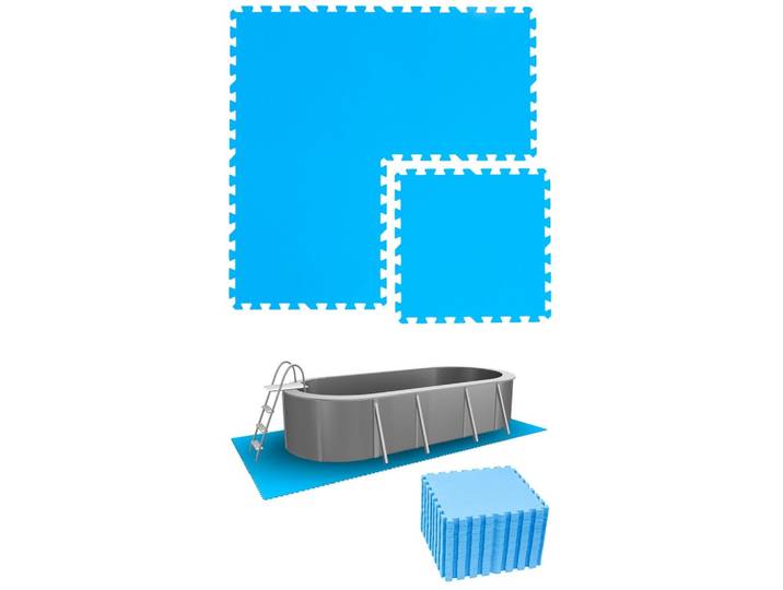 POOLMATTEN 7,5m² 32 EVA Matten 50 cm Blau