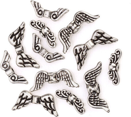 Mini-Flügel, silber, 10–20 mm, 16 Stück