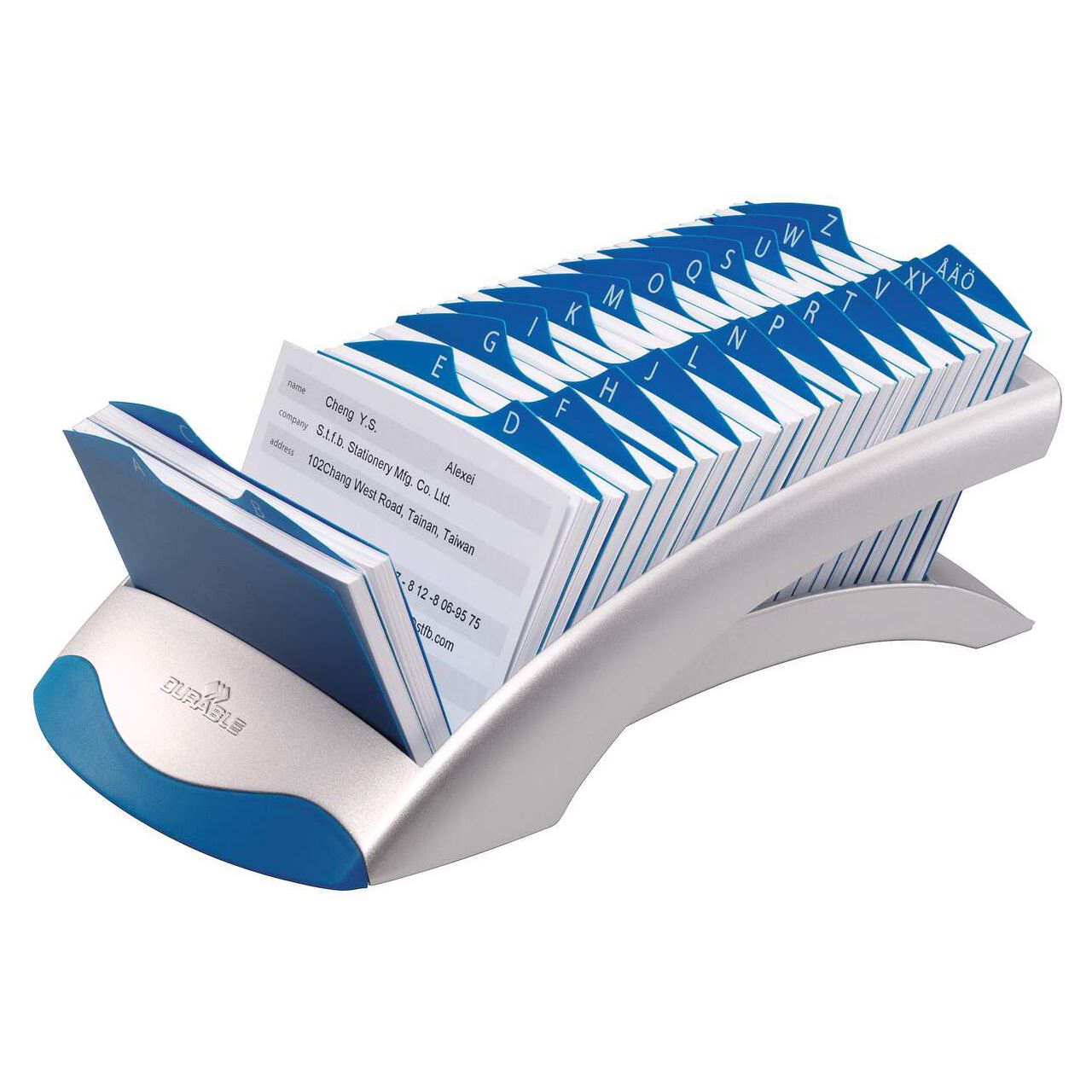 DURABLE Adresskartei Telindex desk silbergrau, für 500 Adress,- Telefonkarten
