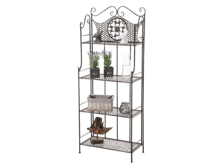 furnicato Standregal Anika 153x61x33 cm bronze, 1-tlg., Klappbares Metallregal mit antiken Verzierungen für dein Wohnzimmer