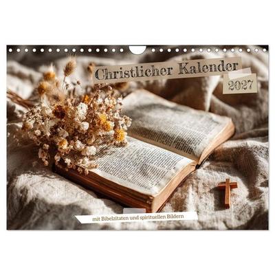 Christlicher Kalender mit Bibelzitaten und spirituellen Bildern (Wandkalender 2027 DIN A4 quer), CALVENDO Monatskalender