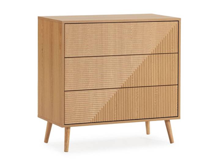 Commode 3 tiroirs effect chêne
