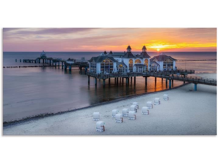 Wandbild ARTLAND RÜGEN Seebrücke in Sellin Sonnenaufgang , bunt (farbe bild(er): bunt), B:60cm H:30cm, Bilder, Wandbild, als Alubild, Leinwandbild in verschied. Grössen