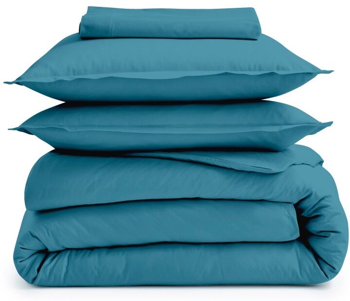 Drap housse 100% coton Tradilinge BLEU PAON (Couleur : Bleu Paon)