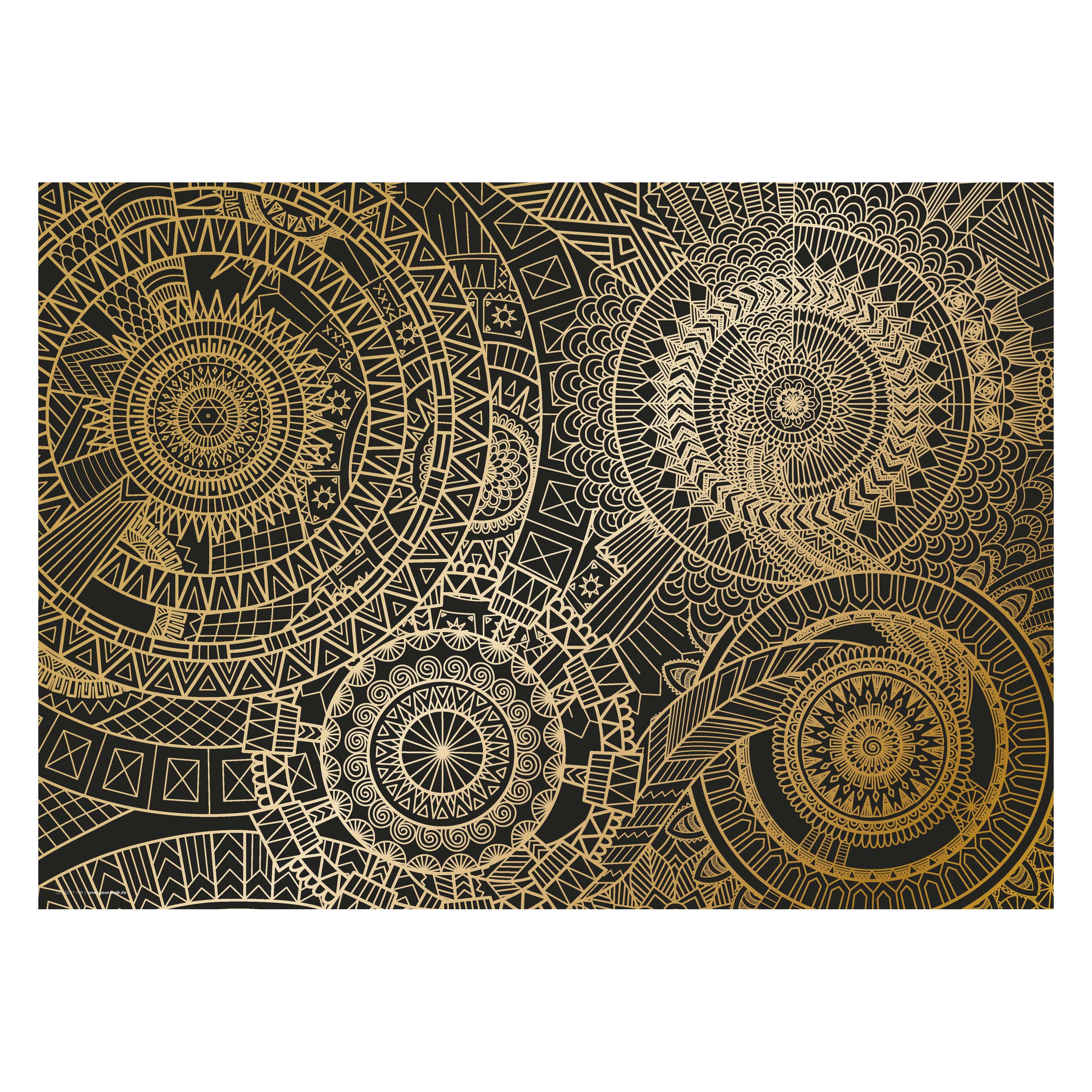 CoverYourDesk Schreibtischunterlage Mandala gold-schwarz (21557311)
