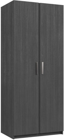Latitude Run Harvey-Lee 2 Door Wardrobe Graphite 183cm H X 76cm W X 51.4cm D