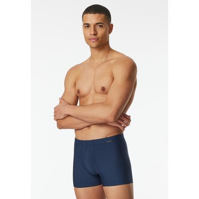 Boxershorts SCHIESSER "Pure Micro", Herren, Gr. 9, Microfaser, blau (801, admiral), Microfaser, Obermaterial: 100% Baumwolle, unifarben, körpernah, Unterhosen, ohne Eingriff, mit extra softem, überzogenem Bundgummi