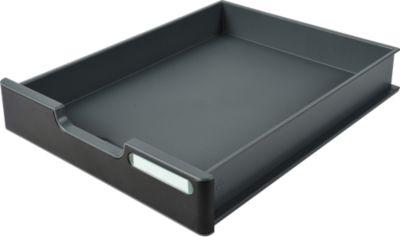 Exacompta MODULODOC Schublade Standard EcoBlack, Front schwarz mit Etikettenhalter, passend für Modulodoc, 25 Jahre Garantie