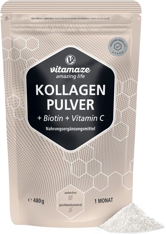 vitamaze Kollagen PULVER+Biotin+Vitamin C 480 g Pulver