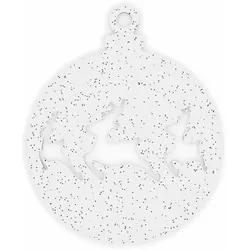 Koziol Virgin White X-Mas Deer Weihnachtsdeko, 2er-Set, Weihnachtsdekoration, Weihnachtsfigur, Transparent Klar mit Silberglitter, 5110611