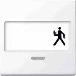 Merten System M Kontrollwippe, Schalter/Taster, aktivweiß, glänzend, diverse Symbole, geeignet für Bussystem-Tasterankopplung