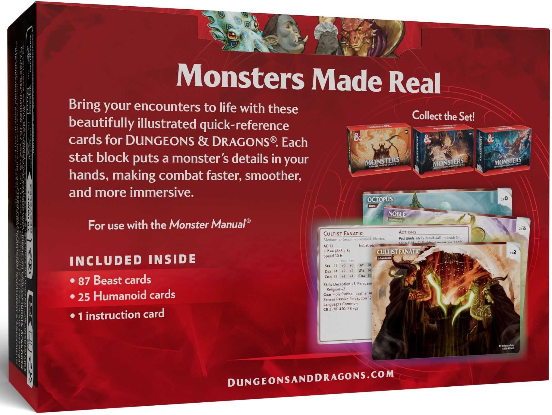Wizards of the Coast Dungeons & Dragons: Trove Monsters Animals & NPCs CR 0-5 Card Set for Dungeons & Dragons Games