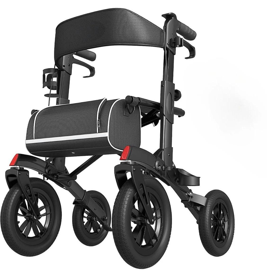 Faltbarer Rollator, leicht, verstellbarer Griff, Schwarz