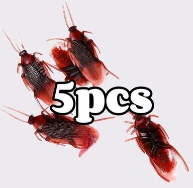 Uplifted Finds 50 Piece Realistic Fake Cockroaches Set Funny Prank Toy Bugs cockroach 5 Pcs