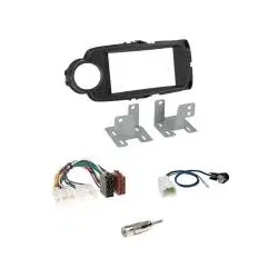 Toyota Yaris (XP13 Facelift) ab 08/2014 Einbauset 2-DIN Radioblende schwarz +...